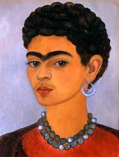 Self Portrait with Curly Hair Frida Kahlo